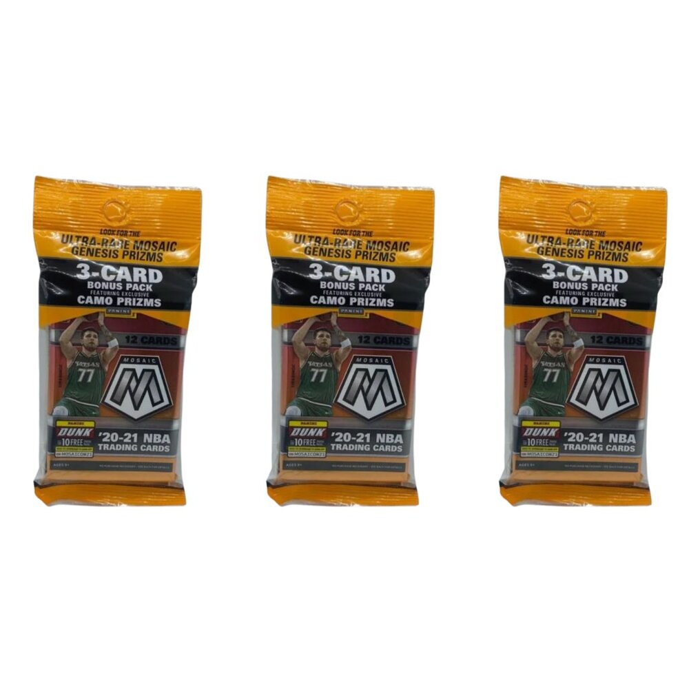 2020/21 Panini Mosaic NBA Basketball CELLO pack (Lot of 3)